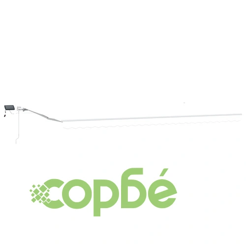 Ръчен прибираем сенник с LED осветление, бял, 600x350 см, заместваща платка за сенник на топ цена от sorbe.bg Ръчен прибираем сенник с LED осветление, бял, 600x350 см, заместваща платка за сенник ➤ топ цена ➤ sorbe.bg