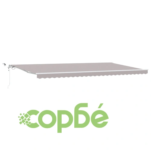 Автоматичен прибираем сенник с LED осветление, светлосив, 600x350 см ➤ топ цена ➤ sorbe.bg
