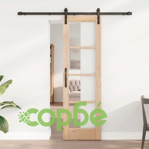Плъзгаща се врата ORKDAL от масивна борова дървесина 61 x 198.5 см с комплект монтажни елементи ➤ топ цена ➤ sorbe.bg