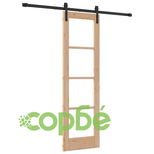 Плъзгаща се врата ORKDAL от масивна борова дървесина 61 x 198.5 см с комплект монтажни елементи ➤ топ цена ➤ sorbe.bg