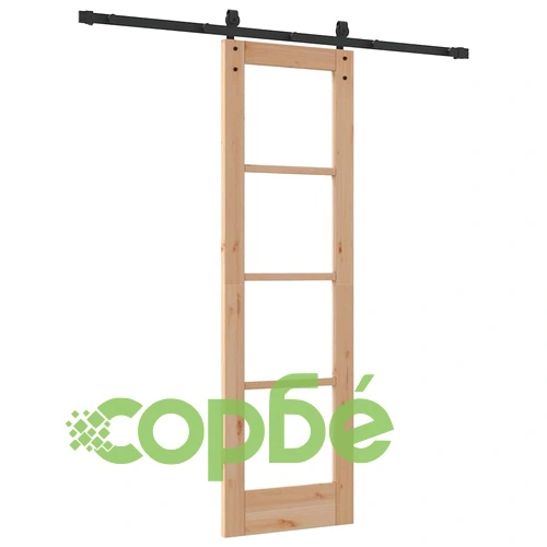 Плъзгаща се врата ORKDAL от масивна борова дървесина 61 x 198.5 см с комплект монтажни елементи ➤ топ цена ➤ sorbe.bg