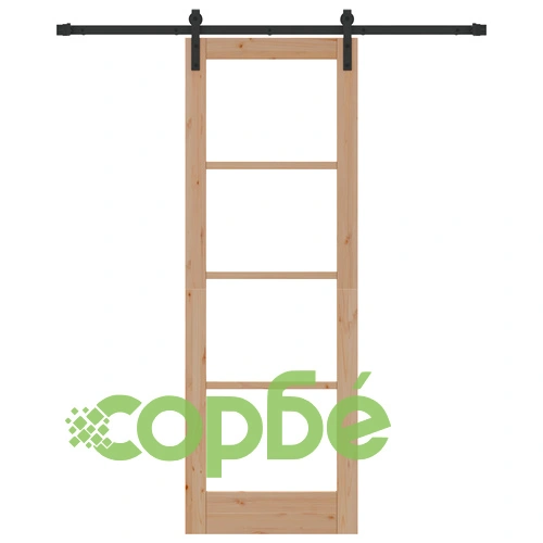 Плъзгаща се врата ORKDAL от масивно дърво бор и стъкло, 73.5x211x4 см с комплект за монтаж ➤ топ цена ➤ sorbe.bg