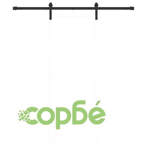 Плъзгаща се врата ORKDAL с комплект механизми - Бяла масивна дървесина и стъкло, 78x202x4 см ➤ топ цена ➤ sorbe.bg