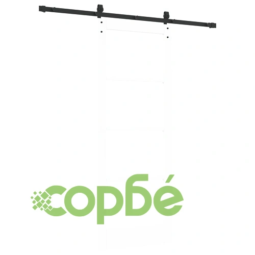 Плъзгаща се врата ORKDAL с комплект механизми - Бяла масивна дървесина и стъкло, 78x202x4 см ➤ топ цена ➤ sorbe.bg