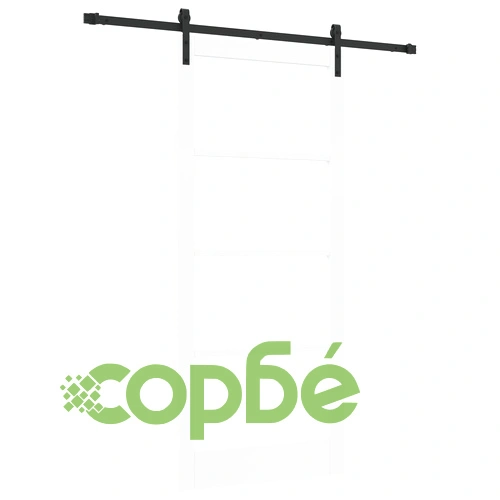 Плъзгаща се врата ORKDAL от бяло дърво и стъкло - вътрешна врата 93x211x4 см с механизъм ➤ топ цена ➤ sorbe.bg