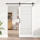 Плъзгаща се врата ORKDAL от бяло дърво и стъкло - вътрешна врата 93x211x4 см с механизъм