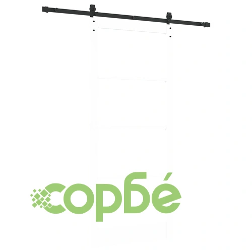 Плъзгаща се врата ORKDAL от бяло дърво и стъкло - вътрешна врата 93x211x4 см с механизъм ➤ топ цена ➤ sorbe.bg