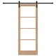 Плъзгаща се врата ORKDAL 78x202x4 см от масивно борово дърво и стъкло с комплект механизми