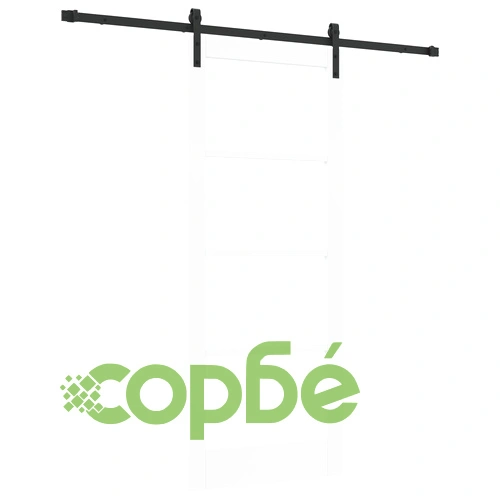 Плъзгаща се врата ORKDAL от бяло масивно дърво и стъкло с монтажен комплект, 83x202x4 см ➤ топ цена ➤ sorbe.bg