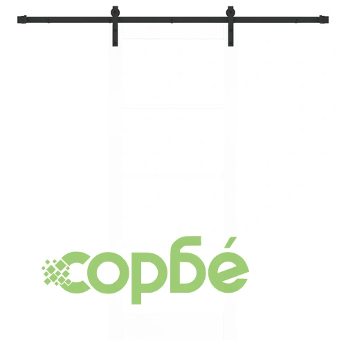 Плъзгаща се врата ORKDAL от бяло масивно дърво и стъкло с монтажен комплект, 83x202x4 см ➤ топ цена ➤ sorbe.bg