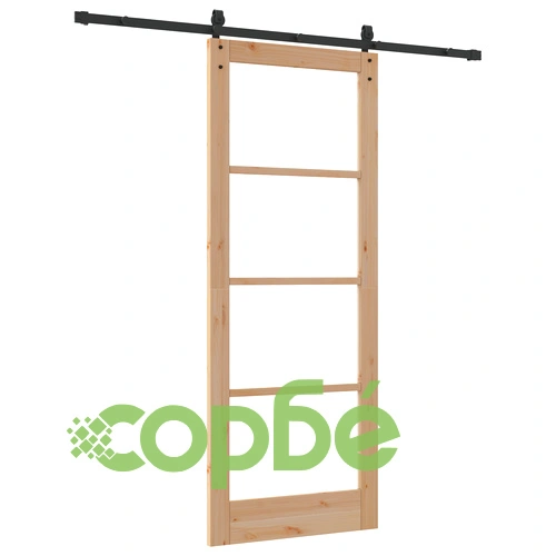 Плъзгаща се врата ORKDAL 83x211x4 см от масивно борово дърво и стъкло с хардуерен комплект ➤ топ цена ➤ sorbe.bg