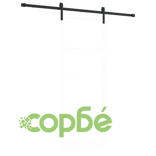 Плъзгаща врата ORKDAL с аксесоари - Бяло масивно дърво и стъкло 83x211x4 см ➤ топ цена ➤ sorbe.bg