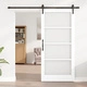 Плъзгаща врата ORKDAL от масивно дърво и стъкло, бяла, 93x202x4 см