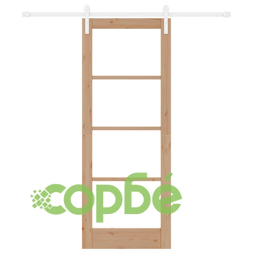 Плъзгаща врата ORKDAL от масивно борово дърво и стъкло с комплект за инсталация, 78x202x4 см ➤ топ цена ➤ sorbe.bg