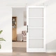 Плъзгаща врата ORKDAL от бяло солидно дърво и стъкло с комплект за окачване, 83x202x4 см