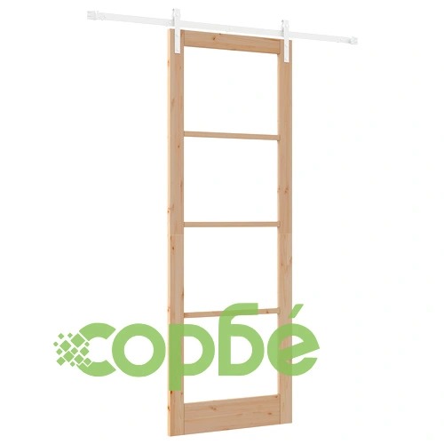 Плъзгаща се врата ORKDAL 83x232x4 см от масивна борова дървесина и стъкло с механизъм ➤ топ цена ➤ sorbe.bg