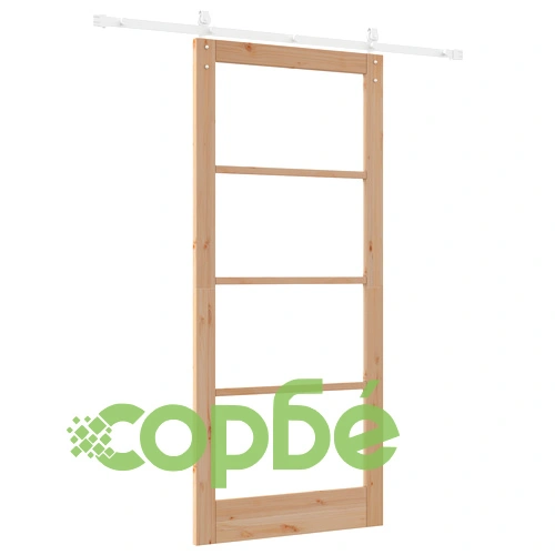 Плъзгаща врата ORKDAL 93x211x4 см от масивно иглолистно дърво и стъкло с комплект за монтаж ➤ топ цена ➤ sorbe.bg