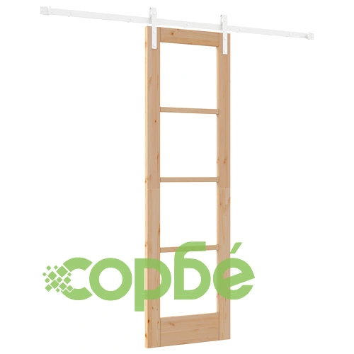 Плъзгаща се врата ORKDAL от масивно дърво и стъкло с комплект за монтаж ➤ топ цена ➤ sorbe.bg