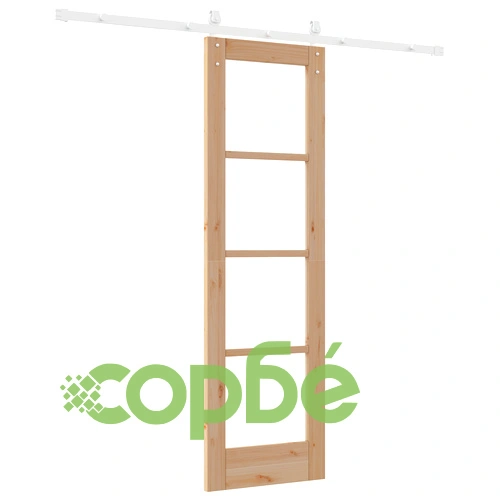 Плъзгаща се врата ORKDAL от масивно дърво и стъкло с комплект за монтаж ➤ топ цена ➤ sorbe.bg