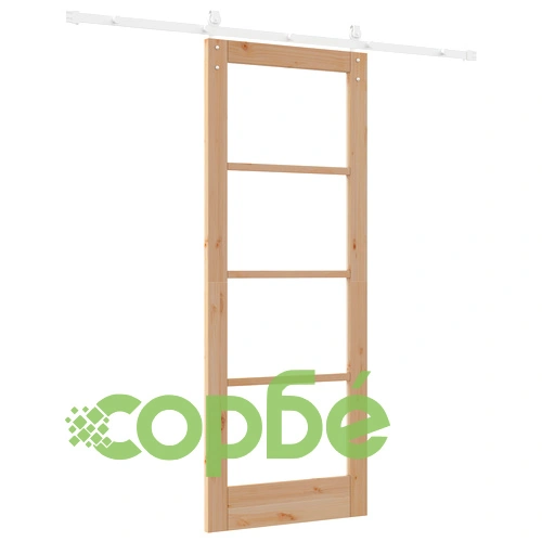 Плъзгаща се врата ORKDAL от масивно дърво и стъкло, 78x202x4 см, с комплект за монтаж ➤ топ цена ➤ sorbe.bg