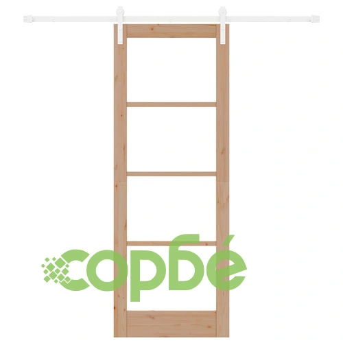 Плъзгаща Врата от Масивна Борова Дървесина с Механизми, 78x211 см ➤ топ цена ➤ sorbe.bg