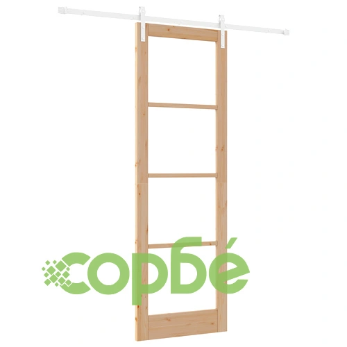 Плъзгаща Врата ORKDAL 78x232x4 см с Комплект Крепежи - Солидна Дървесина Бор и Стъкло ➤ топ цена ➤ sorbe.bg