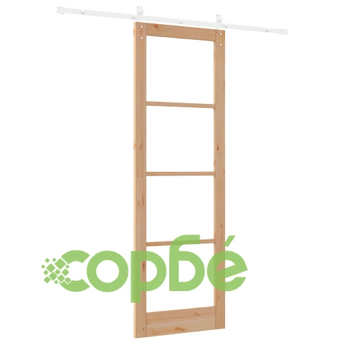 Плъзгаща Врата ORKDAL 78x232x4 см с Комплект Крепежи - Солидна Дървесина Бор и Стъкло ➤ топ цена ➤ sorbe.bg