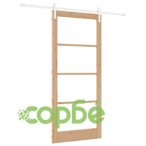 Плъзгаща врата ORKDAL с механизми от масивно дърво бор и стъкло, 93х211х4 см ➤ топ цена ➤ sorbe.bg