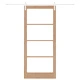 Плъзгаща врата ORKDAL с механизми от масивно дърво бор и стъкло, 93х211х4 см