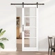 Плъзгаща се врата с комплект за монтаж ОРКДАЛ бяла, от естествено дърво, 73.5x211 см