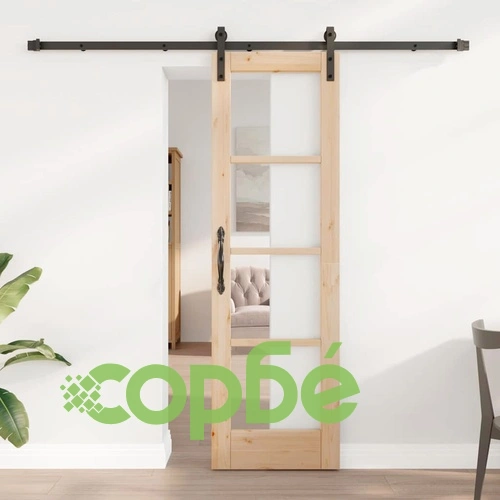 Плъзгаща се врата ORKDAL с метални направляващи 61x198.5 см борова дървесина ➤ топ цена ➤ sorbe.bg