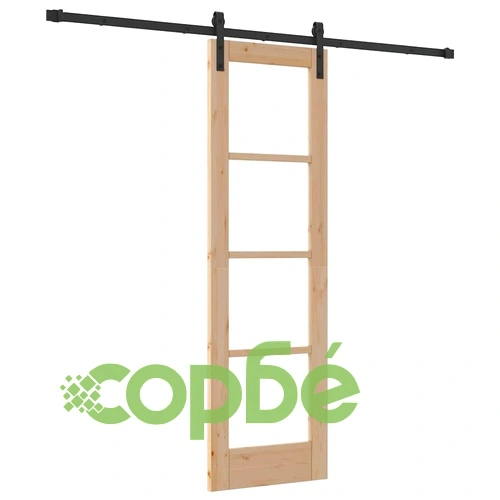 Плъзгаща се врата ORKDAL с метални направляващи 61x198.5 см борова дървесина ➤ топ цена ➤ sorbe.bg