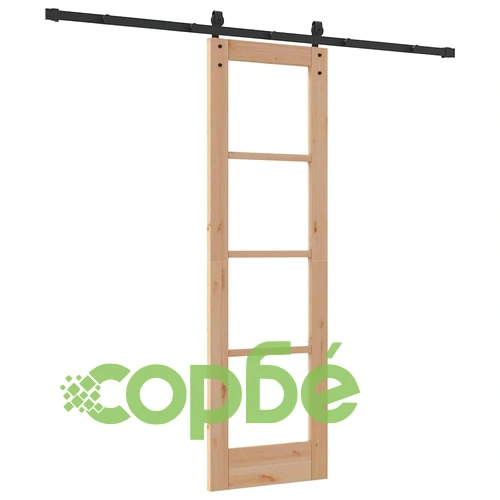 Плъзгаща се врата ORKDAL с метални направляващи 61x198.5 см борова дървесина ➤ топ цена ➤ sorbe.bg