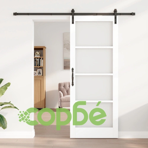 Плъзгаща врата ORKDAL с комплект хардуер, МДФ, Бяла, 83x211x4 см ➤ топ цена ➤ sorbe.bg