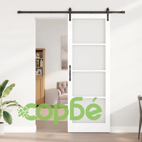 Плъзгаща се врата ORKDAL с комплект монтажни елементи, Бяла, 83x232 см, Дървена ➤ топ цена ➤ sorbe.bg