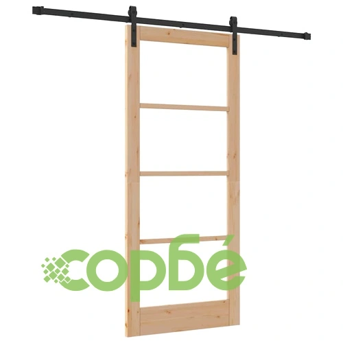 Плъзгаща се врата ORKDAL от борова дървесина 86x198.5 см с метални елементи ➤ топ цена ➤ sorbe.bg