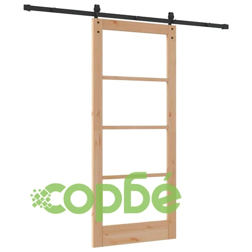Плъзгаща се врата ORKDAL от борова дървесина 86x198.5 см с метални елементи ➤ топ цена ➤ sorbe.bg