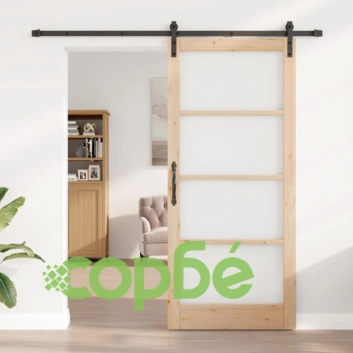 Плъзгаща се врата ORKDAL с дървесно покритие 93x211 см - кафява ➤ топ цена ➤ sorbe.bg