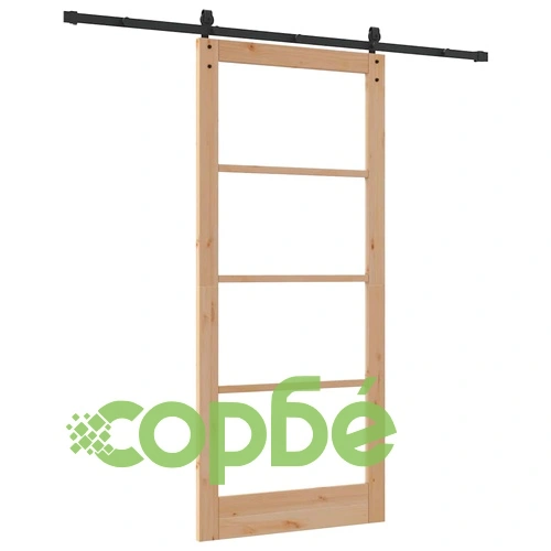 Плъзгаща се врата ORKDAL с дървесно покритие 93x211 см - кафява ➤ топ цена ➤ sorbe.bg