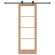 Плъзгаща врата ORKDAL 73.5 x 198.5 x 4 см от масивно борово дърво и стъкло с комплект хардуер