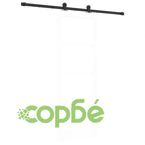 Плъзгаща Врата ОРКДАЛ с Комплект Бяло Масивно Дърво и Стъкло 73.5x198.5x4 см ➤ топ цена ➤ sorbe.bg