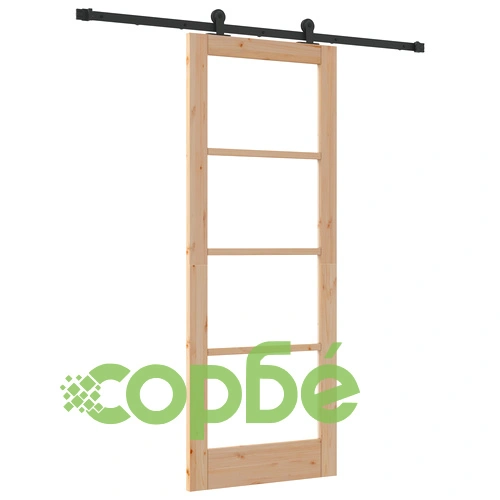 Плъзгаща врата ORKDAL 78x202x4 см от масивно борово дърво и стъкло с комплект хардуер ➤ топ цена ➤ sorbe.bg