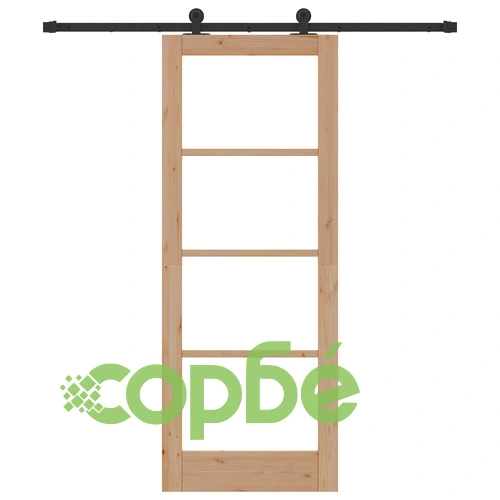 Плъзгаща врата ORKDAL 78x202x4 см от масивно борово дърво и стъкло с комплект хардуер ➤ топ цена ➤ sorbe.bg