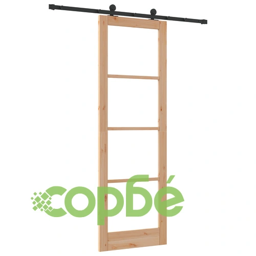 Плъзгаща врата ORKDAL 78x232x4 см от масивно борово дърво и стъкло с комплект за монтаж ➤ топ цена ➤ sorbe.bg