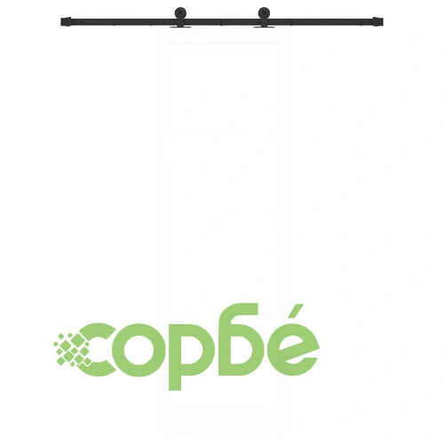 Плъзгаща врата ОРКДАЛ от масивно дърво и стъкло, вътрешна врата 78x232x4 см, бяла ➤ топ цена ➤ sorbe.bg