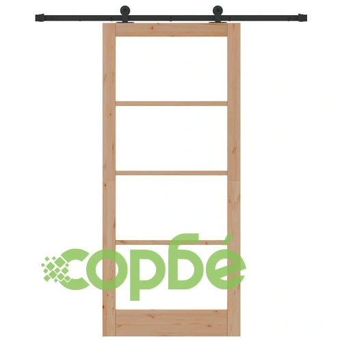 Плъзгаща врата ORKDAL с монтажен комплект, 93x211x4 см - Масивно борово дърво и стъкло ➤ топ цена ➤ sorbe.bg