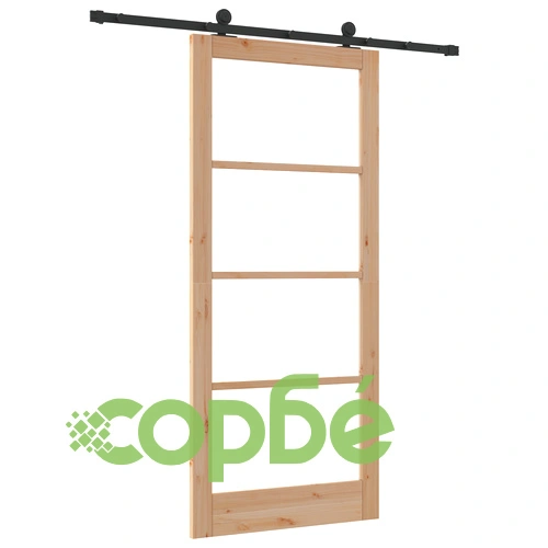 Плъзгаща врата ORKDAL с монтажен комплект, 93x211x4 см - Масивно борово дърво и стъкло ➤ топ цена ➤ sorbe.bg