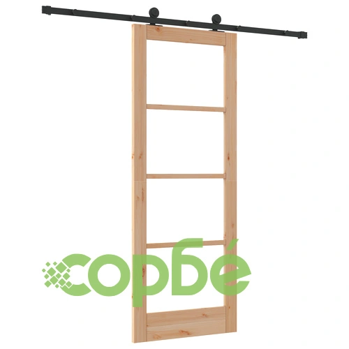 Плъзгаща врата ORKDAL 78x202x4 см от масивно борово дърво и стъкло с комплект механизми ➤ топ цена ➤ sorbe.bg