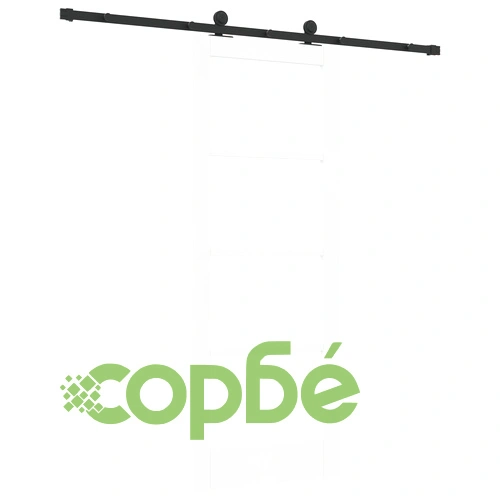 Плъзгаща Врата ORKDAL от Масивно Дърво и Стъкло - Бяла, 78x202x4 см, с Комплект Хардуер ➤ топ цена ➤ sorbe.bg