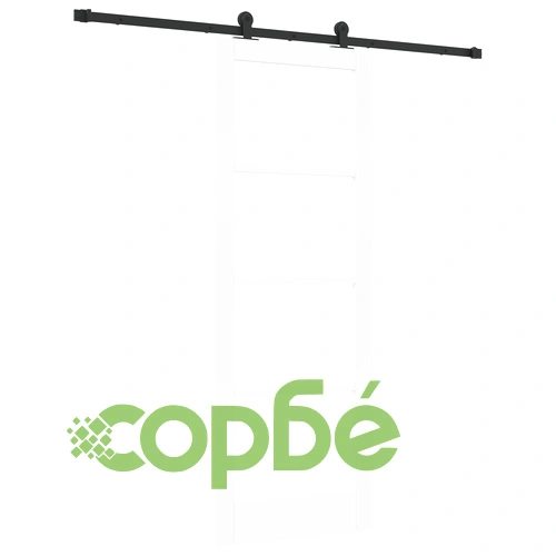 Плъзгаща врата ORKDAL с комплект оборудване - Бяла, от солидно дърво и стъкло, 78x211x4 см ➤ топ цена ➤ sorbe.bg